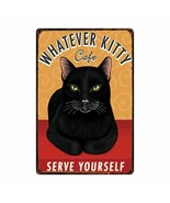 Vintage Lovely Cats Metal Sign Love My Cat Tabby Black Cat Tin Poster De... - £18.66 GBP