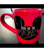 New Disney Store 2 Sided Red Mug You Be My Mickey&quot; &amp; I’ll Be Your Minnie” - $223.52 MXN