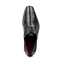 Cancun Genuine Hornback Caiman Crocodile Dress Derby's Shoes Black image 4