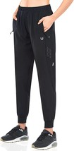 Women&#39;S Track Lightweight Joggers For Workout And Jogging With Zipper Po... - £35.09 GBP