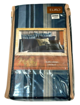 Hidden Retreat Euro Sham Chenille Stripe 26&quot; x 26&quot; Indigo Blue Traditional - $23.76