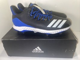 Adidas Mens Icon Bounce Black/White/Collegiate Royal Baseball Cleats Siz... - $19.79
