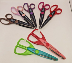 Lot of 5 Fiskars Paper Edgers Scissors Crafters 2 pair PROVO CRAFT scrap... - $15.43
