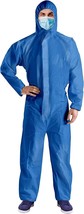 Disposable Coveralls Pack of 5 Blue Adult XL SMS Fabric Apparel - $30.78