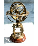 Nautical Brass Sphere Globes World Base Compass Marine Large Engraved Ar... - £223.55 GBP