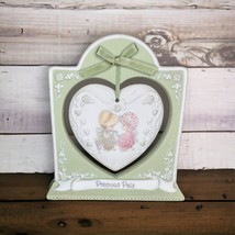 Vintage 1997 Precious MOMENTS/Enesco Precious Pals Heart Plaque Mint Green Decor - £11.76 GBP