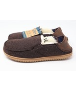 Dluxe by Dearfoams Men&#39;s Adan Felted Closed Back Loafer Slippers Brown S... - $14.84