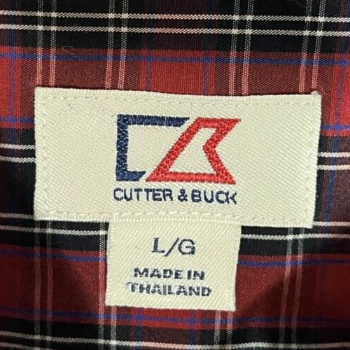 Cutter & Buck Men’s Large L Red Black White Plaid Button Down Shirt Long Sleeves Item image 8