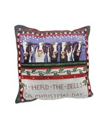 Tapestry Cow Pillow Farm Farming Barn Country Christmas I Herd the Bells... - €42,54 EUR
