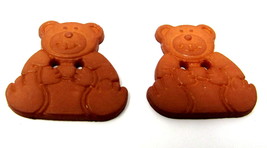 2 Teddy Bears Buttons Clay 2 Holes 1&quot; Vintage Blouse Costume US Seller  ... - £7.58 GBP