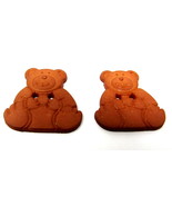 2 Teddy Bears Buttons Clay 2 Holes 1&quot; Vintage Blouse Costume US Seller  ... - £7.58 GBP