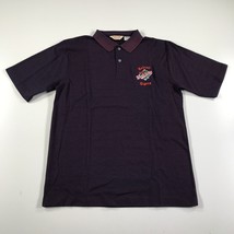 Vintage Detroit Tigers Polo Large Hombres Violeta 1987 Mundo Serie Campeones - £18.32 GBP