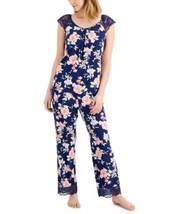 Charter Club Lace Trim Floral Short Sleeve Top and Pants 2-PC Pajama Set - £21.14 GBP