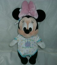 14&quot; Disney Babies Minnie Mouse Stuffed Animal Plush Toy Doll W/ Pajamas Baby - £18.68 GBP