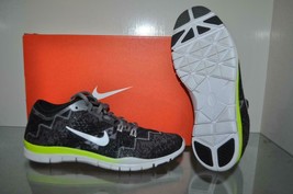 Nike Women&#39;s Free 5.0 TR Fit 4 Print 629832 008 Black/Grey/Yellow NIB See Size 5 - £46.05 GBP