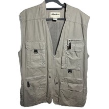 Eddie Bauer Utility Vest Mens XL Khaki Pockets Safari Fishing Hunting X-... - £22.24 GBP