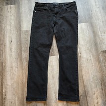 Paper Denim and Cloth Jeans Black Mens Size 34x30 Stretch Straight Leg PDC Dark - £31.41 GBP