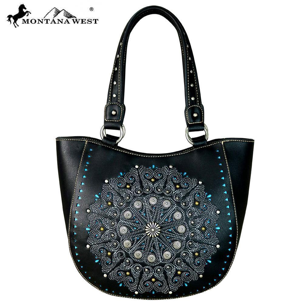 Montana West Embroidered Pattern, Laser Cut-out, Concho Collection Tote Handbag - $61.99