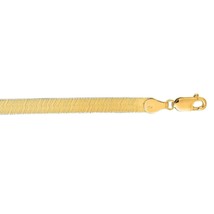 Solid 14K Yellow Gold Herringbone Chain bracelet , 7&quot; 8&quot; Inch,6MM Thick Gold Cha - £389.74 GBP