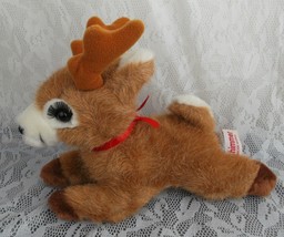 Russ Shimmer Reindeer Plush Christmas Brown White Eyelashes 11&quot;  Stuffed... - $14.95
