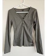 Guess Button Sweater, Dark Green, Women&#39;s M 98% Organic Cotton - $19.99