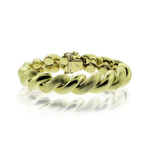 Authenticity Guarantee 
13.5 mm San Marco Macaroni Link 14K Yellow Gold Bracelet - £2,943.07 GBP