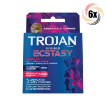 Full Box 6x Pack Trojan Double Ecstasy Latex Condoms ( 3 Condoms Per Pack ) - £22.28 GBP