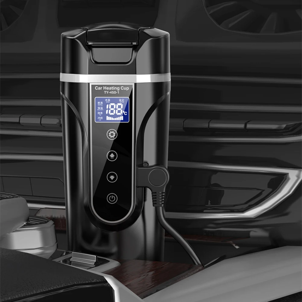 12V/24V Car Heated Smart Mug with Temperature Control, Digital Car Heating Cup - £31.68 GBP