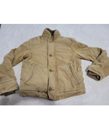 Abercrombie Adirondack Jacket Kids XL Beige Full Zip Sherpa Faux Fur Lined Youth - £23.43 GBP