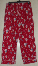 EXCELLENT WOMENS adonna &quot;Got Snow?&quot; RED W/ SNOWMEN FLANNEL PAJAMA PANT  ... - $25.53 CAD