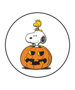 30 Snoopy Halloween Envelope Seals Labels Stickers 1.5&quot; Round Birthday f... - $149.06 MXN