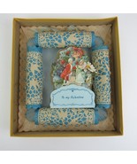Antique Valentine 3D LARGE Store Box Cupid Boy Girl Blue Flowers Honeyco... - £196.72 GBP