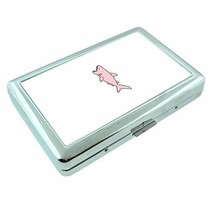 Pink Shark Em1 Hip Silver Cigarette Case Id Holder Metal Wallet 4&quot; X 2.7... - £6.37 GBP