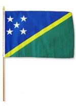 AES 12x18 12&#39;&#39;x18&#39;&#39; Wholesale Lot of 6 Solomon Islands Stick Flag Wood Staff Bes - $19.88