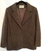 Vintage Contemporary Mackintosh Brown Plaid Wool Jacket sz 12 3 Button ~868A - £22.82 GBP