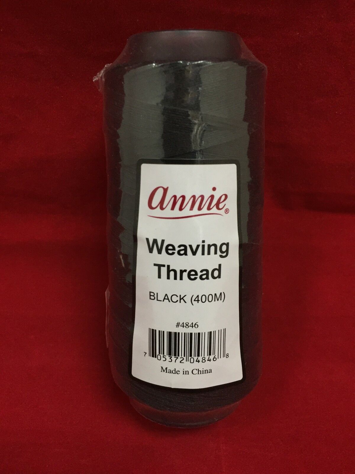 ANNIE WEAVING THREAD BLACK 400 M #4846 MEDIUM WEAVING THREAD - $2.59