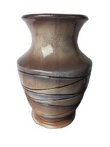 VTG Sgraffito Vase Raku Pottery Style American Indian Arrow Point Pearl Glaze  - £107.46 GBP