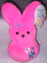 Peeps Plush Pink Bunny with  Purple Bow Mini Plush 6&quot; New - £6.71 GBP