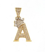 &quot;a&quot; Unisex Charm 14kt Yellow and White Gold 345419 - £125.63 GBP
