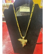 Gold Plated Gun Pendant With Chain - $74.25