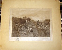 Daniel Ridgway Knight Engraving Signed by Courtuld Potato Helling 17&quot; x 13&quot; - £167.06 GBP