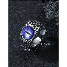 Dragon Eye Ring  Size One Adjustable Gothic Fantasy Ring with Purple Rep... - $281.56 MXN