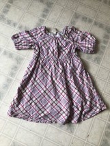 Adorable Cherokee Girl&#39;s Pink Purple Plaid Sz 5 Puffed Sleeve Lined Full Skirt - £10.23 GBP