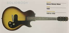 1959 Gibson Melody Maker Solid Body Guitar Fridge Magnet 5.25&quot;x2.75&quot; NEW - $3.84
