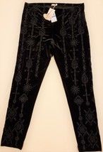 Johnny Was Embroidered Velvet Althea Leggings Sz.XL Black - £92.12 GBP