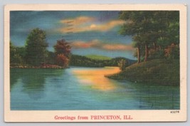 Postcard Greetings From Princeton Illinois NYCE Scenic View - $9.51