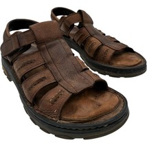 GH Bass Eichert Brown Leather Hook &amp; Loop Fisherman Sandals size 12 M - £24.88 GBP