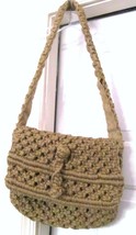 Woven Rope Messenger Crossbody Shoulder Handbag Purse Natural Hand Crafted Lined - £23.50 GBP