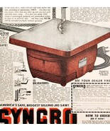 1948 Syncro Jig Saw Advertisement Carpentry Woodworking Tools Vintage E2H4 - $34.31 CAD