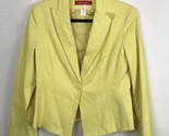 AK Anne Klein Yellow Linen Single Button Blazer Suit Top Women&#39;s Size ME... - $19.75